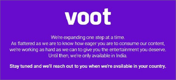 Using Free VPN for Voot