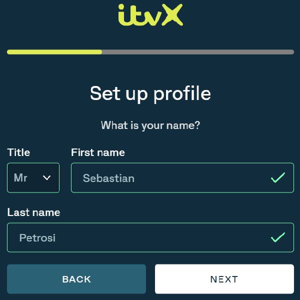 Set up ITVX profile