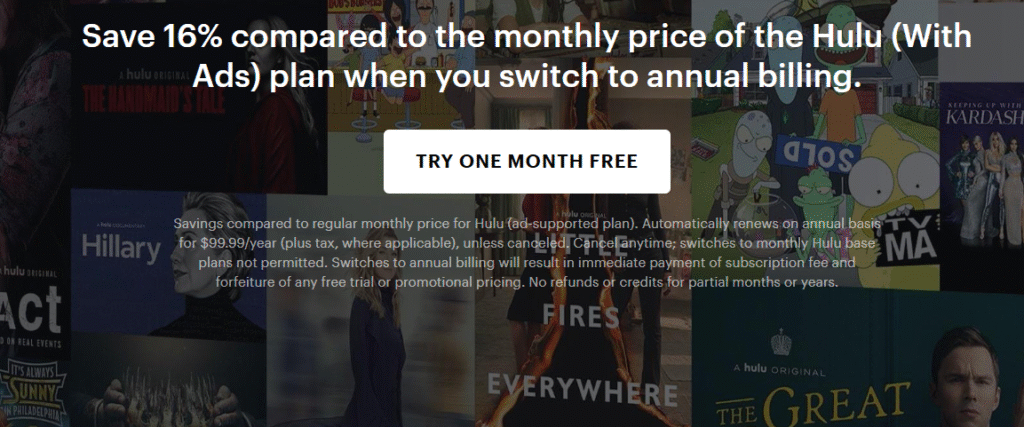 Hulu 30 Day free Trial